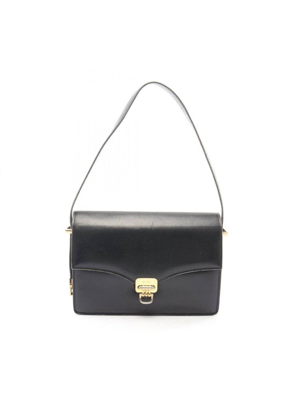 Celine Shoulder Bag Black Leather